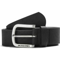 Poliuretano Cinturones Jack & Jones Cinturón 'Harry' Negro/Plata