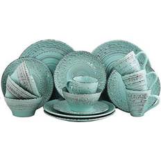 Turquoise Dinner Sets Elama Malibu Waves Dinner Set 16