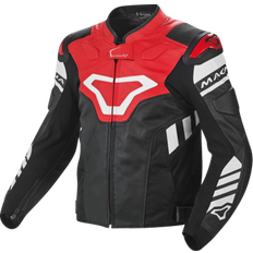 Macna Tracktix Motorcycle Leather Jacket, black-white-yellow