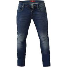 Duke Mens Ambrose Slim Fit Stretch Jeans 36l Mörkblå Stonewas