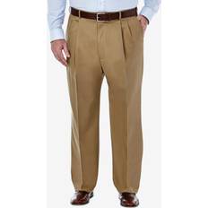 Haggar Men's Big & Tall PNIK Classic Fit Pleat Front Casual Pants Khaki 50x34
