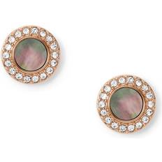 Gris Boucles d'oreilles Fossil Classics Earrings - Rose Gold/Transparent