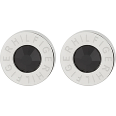 Embellished Stud Earrings - Silver/Black