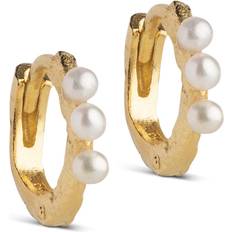 ENAMEL Copenhagen Paula Hoops Earrings 8mm - Gold/Pearls