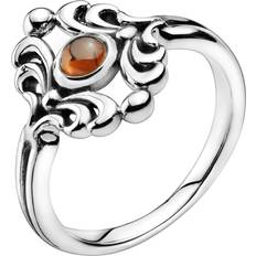 Rød Ringe Lund Twisted Ring - Silver/Red