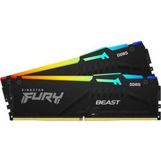 64 GB - DDR5 Memorias RAM Kingston Fury Beast RGB Black DDR5 4800MHz 2x32GB (KF548C38BBAK2-64)