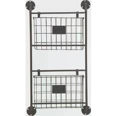 Best Newspaper Racks Industrial 2 Tier Basket Wall Decor Newspaper Rack 2x47"