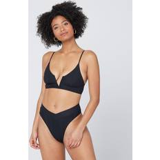 L*Space Pointelle Rib Siren Bikini Top - Black