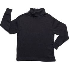 Boys Turtlenecks Children's Clothing Leveret Cotton Neutral Turtleneck Shirts - Black (28937005039690)