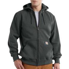 Carhartt zip Carhartt Men's Carbon Heather Cotton/Polyester Rain Defender Paxton Heavyweight Hooded Zip-Front Sweatshirt