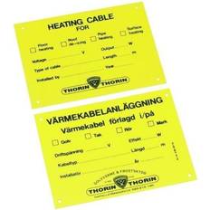 Raychem Fußbodenheizungen Raychem Warning label heattracing