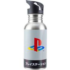 Vand karaffel Paladone Playstation Heritage Metal Vand Flaske W Straw Drikkedunk
