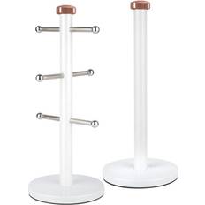 Tower Linear Kitchen Roll Holder and Tree Rose Gold/White Portarotolo di Carta