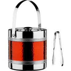 Red Bar Equipment Premier Housewares with Tongs Hammered Red Band Ice Bucket