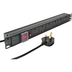 Adastra 1u-pdu-6uk 1u Rackmount 6-gang Uk Power Distribution Unit 1.8m Lead