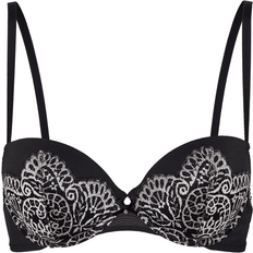 Wonderbra Push Up Lace T-Shirt Bra - Black & Ivory