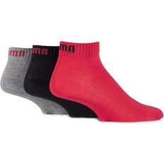 Rojo Calcetines Puma uarter Training Socks 3-pack - Black/Red/Grey