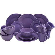 Purple Dinner Sets Elama Lilac Fields Dinner Set 16