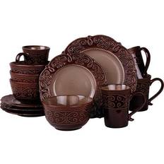 Salia Elama EL-SALIA16 Salia Stoneware Dinnerware Set 16 Piece Dinner Set