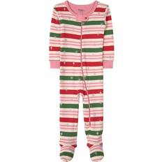 1-3M Pyjamasar Hatley Holiday Lights Candy Stripes och Tall Familj Pyjamas Set - Infant Footie
