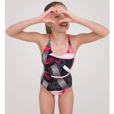 140 Badedragter Børnetøj Speedo Badedragt Allover Tieback Black/Red/Pink (164) Badetøj