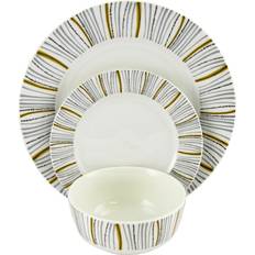 Gibson Home Classic Burst 12-Piece Dinnerware Set, Multicolor Dinner Set 12pcs