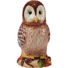 Multicolored Biscuit Jars Certified International Pine Forest 3D Owl Biscuit Jar 0.47gal