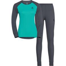 Polyester Basisschicht-Sets Odlo Active Warm Eco Funktionsunterwäsche - Dark Grey Melange