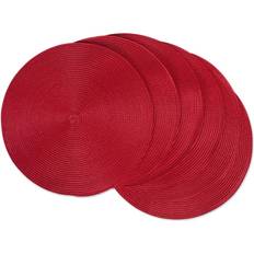 Red Place Mats Design Imports Placemat Round Woven Red Set of 6 Place Mat Red