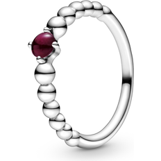 Pandora ring red Pandora January Beaded Ring - Silver/Red