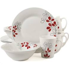 12 piece dinner set Gibson Scarlet Leaves 12-piece Dinnerware Set Dinner Set 12