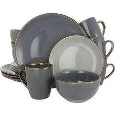 Kitchen Accessories Elama Tahitian Grand 16-piece Dinnerware Set Stone and Slate Dinner Set 16