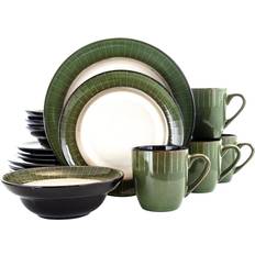 Green Dinner Sets Elama Grand Jade 16 Piece Stoneware Dinnerware Set Dinner Set