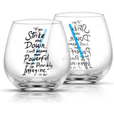 Glasses Joyjolt Star Wars New Hope Obi-Wan Kenobi Blue Lightsaber Stemless Drinking Glass 15fl oz 2