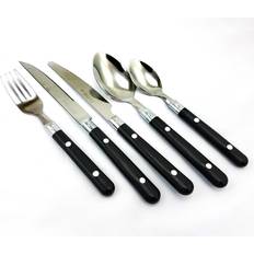 Gibson Home Casual Living 58-Piece Stainless-Steel Flatware Set, Black Cutlery Set