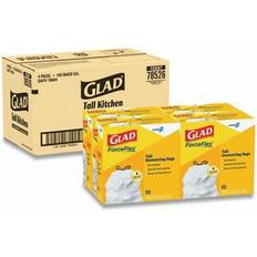 Glad Kitchen Bags,13 gal.,0.95 mil,Wht,PK400 Gray Plastic Bag & Foil