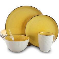 Elama Mellow-Yellow 16-Piece Dinnerware Set Dinner Set