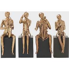 Copper Decorative Items Ridge Road Décor Modern Musician Porcelain Sculpture Set Figurine 4