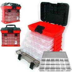 DIY Accessories Stalwart 73-Compartment Small Parts Organizer, Red