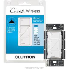 Dimmers Lutron Caseta Smart Dimmer Switch, 150W LED/600W Incandescent, for Wall and Ceiling Lights, White