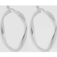 Jon Richard Simply Oval Twist Hoop Earrings