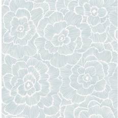 Brewster Saraya Peel and Stick Wallpaper Blue