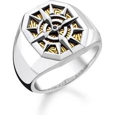 Thomas Sabo Compass Ring - Silver/Gold/Black