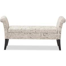 Black Storage Benches Baxton Studio Avignon Storage Bench 53x26.1"