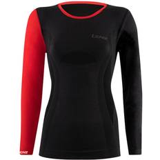 Mujer - Rojo Camisetas Térmicas Lenz Merino Round Neck Seíora Longsleeve - Noir