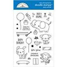 Creativity inc DOODLEBUG DESIGN INC. Doodle Stamps Clear ANML, Party Animals Boy, Party Time, One Size