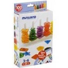 Plastleksaker Kulramar Miniland Abacus Toy 100 Pieces for Colours and Shapes Classification 95270