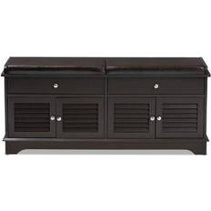 Retractable Drawer Storage Benches Baxton Studio Leo Storage Bench 47.4x20.7"