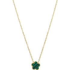 Green Necklaces Adornia Clover Pendant Necklace - Gold/Green