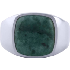 IX Studios Cushion Signet Marble Bagues Argent DMN0282RHGRMA52 Unisex 925 sterling silver